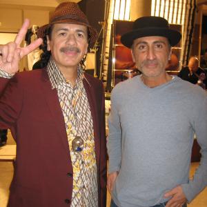 Michael Mazzeo and Carlos Santana on the set of MACYS Commercial
