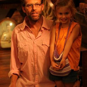 Bill McAdams Jr and Madison Grace Bentley on set of Gallows Road