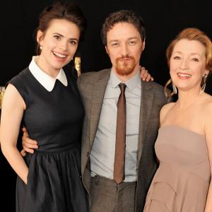 Lesley Manville James McAvoy and Hayley Atwell