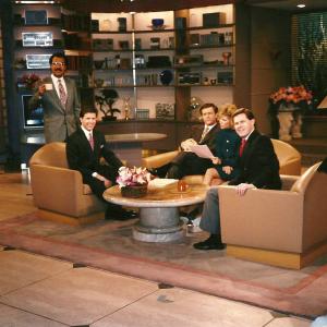 The McCain Brothers on the set of Good Morning America with Spencer Christian Charlie Gibson and Joan Lunden