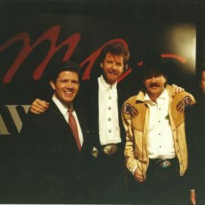 Butch McCain Ronnie Dunn Kix Brooks and Ben McCain after interview in Nashville for Good Morning Oklahoma