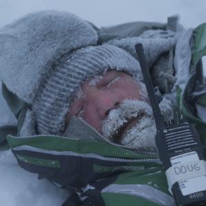 Napping in the Arctic during a whiteout blizzard