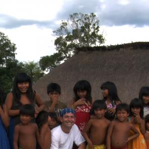 Tarek McCarthy with the Kamayura Tribe while directing a documentary in Northern Brazil