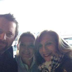 rob white on the set of homeland season 4 finale with writerep meredith stiehm and directorep lesli linka glatter