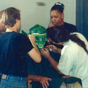 Cat'Ania McCoy Key Makeup Artist for Star People an NBC TV Series. She along with other makeup effects artist applies prosthetic mask and makeup for the metamorphosis of male alien.