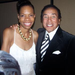 Cat'Ania McCoy-Howze photographs with Smokey Robinson after she interviews him at the Temecula Film Festival