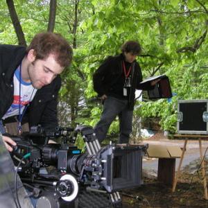 Michael McGruther and Tim Nuttall on the set of BLOOD SON