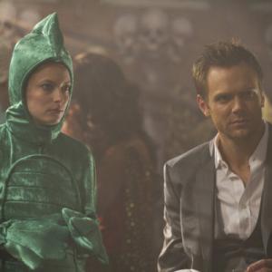 Still of Joel McHale and Gillian Jacobs in Community 2009