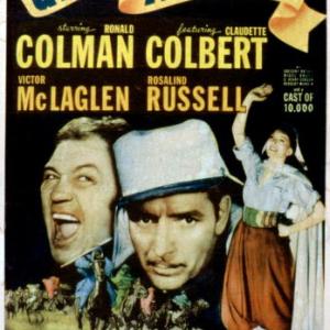 Claudette Colbert Ronald Colman and Victor McLaglen in Under Two Flags 1936
