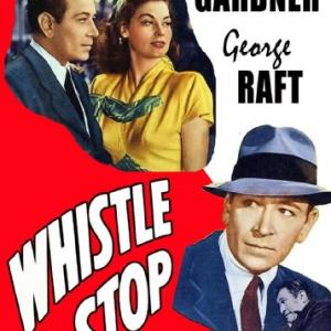 Ava Gardner Victor McLaglen and George Raft in Whistle Stop 1946