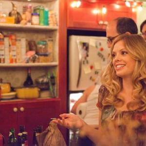 Dreama Walker and Jace McLean on the set of The Kitchen