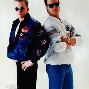 Still of Anthony Michael Hall and Jim McMahon in Johnny Be Good 1988