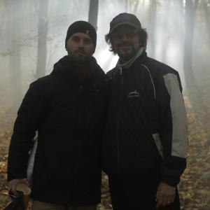 George and Alexander Mendeluk on set Devils Harvest Ukraine