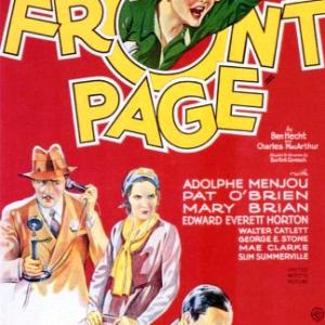 Pat OBrien Mary Brian and Adolphe Menjou in The Front Page 1931