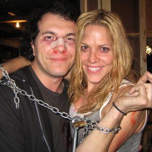 With Mary McCormack on the set of USA's 