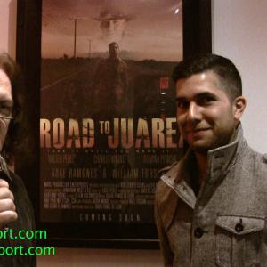 Bruce Mercury with Walter Perez at premiere of Road to Juarez