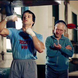 Still of Sylvester Stallone and Burgess Meredith in Rocky 1976