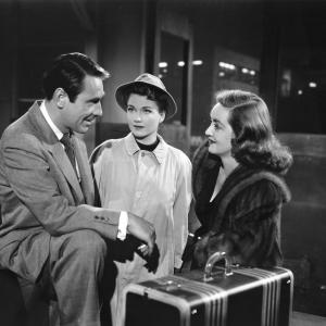 Still of Bette Davis Anne Baxter and Gary Merrill in All About Eve 1950