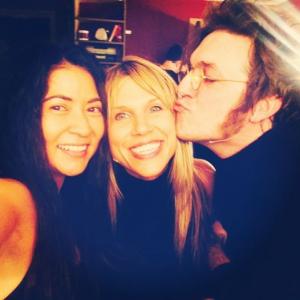 Yoko (Anzu Lawson), Cynthia (Erin Muir), and John Lennon (Tom Mesmer) backstage, closing night of 
