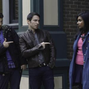 Still of Chris Messina Adam Pally and Mindy Kaling in The Mindy Project 2012