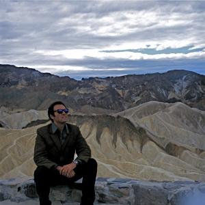 Self portrait, Zabriskie Point, Death Valley, CA