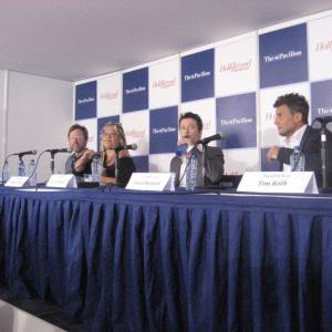 Michael Phillips, Jennifer Lynch, Eric Wilkinson, and David Michaels at their American Pavilion panel in Cannes 2012.