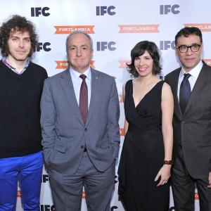 Fred Armisen, Lorne Michaels, Carrie Brownstein and Jonathan Krisel at event of Portlandia (2011)