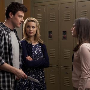 Still of Lea Michele Cory Monteith and Dianna Agron in Glee 2009