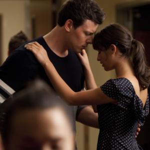 Still of Lea Michele and Cory Monteith in Glee (2009)