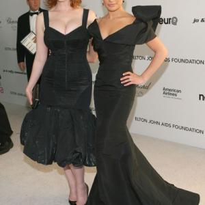 Christina Hendricks and Lea Michele at event of The 82nd Annual Academy Awards 2010