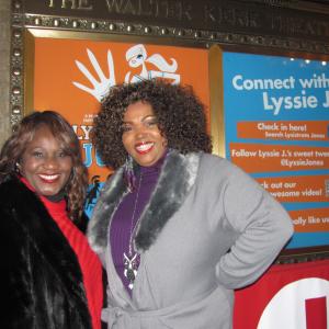 Liz and Judge Mablean Ephriam by the stage door- Lysistrata Jones- Broadway
