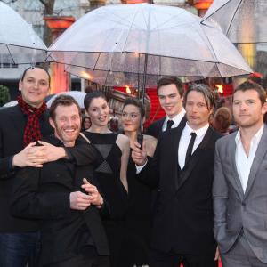 Jason Flemyng Nicholas Hoult Louis Leterrier Mads Mikkelsen Sam Worthington Alexa Davalos and Gemma Arterton at event of Titanu susidurimas 2010