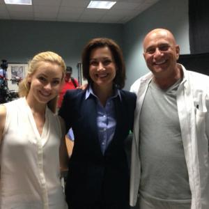 On the set of 12 Monkeys with actress Amanda Schull and director Michael Waxman August 2014