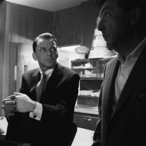 Frank Sinatra and director Lewis Milestone in between takes during the making of Oceans Eleven