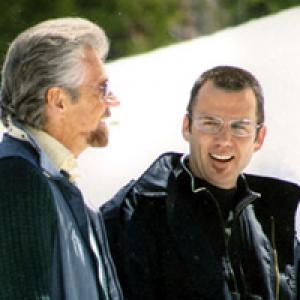 David Millbern and Stephen J. Cannell on the set of 
