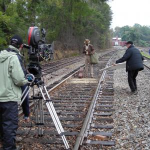 On location. Honeydripper, 2006. Working adjacent to main line railroads takes planning and attention to safety. CSX allowed Honeydripper crews to work adjacent to their Main Line as long as crews did not 