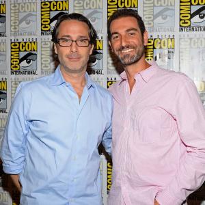 Matthew Miller and Jason Rothenberg at event of The 100 2014