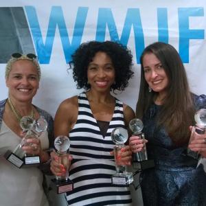 Celebrating with Shari Belafonte and Kathleen Davison with her combined 13 wins at the WMIFF.