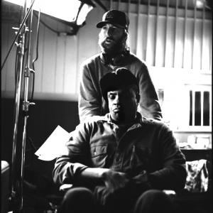 Ryan and Keith David on the set of Blue