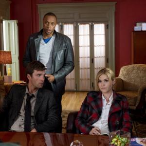 Still of Dorian Missick Lucas Bryant and Emily Rose in Haven 2010