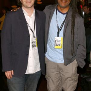 Elvis Mitchell and Nicholas Jarecki at event of Charlies Party 2005