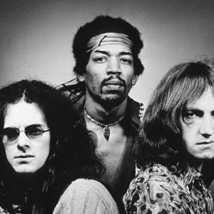 Jimi Hendrix Experience with bandmates Noel Redding and Mitch Mitchell