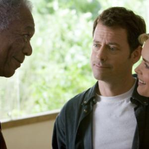 Still of Morgan Freeman, Greg Kinnear and Radha Mitchell in Feast of Love (2007)