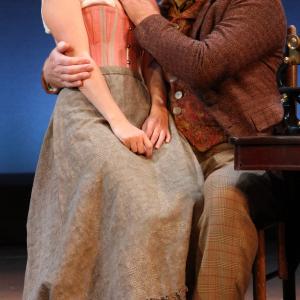 Aedin Moloney as George Eliot and Ames Adamson as George Lewes in the world premiere of A Most Dangerous Woman by Cathy Tempelsman at The Shakespeare Theatre of New Jersey, 2013.