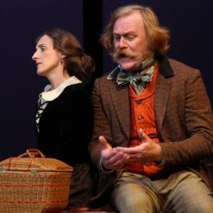 Aedin Moloney as George Eliot in A Most Dangerous Woman by Cathy Tempelsman at the Shakespeare Theatre of NJ, 2013. With Ames Adamson as George Lewes.