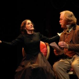 Aedin Moloney as George Eliot in A Most Dangerous Woman by Cathy Tempelsman with Ames Adamson as George Lewes at The Shakespeare Theatre of NJ