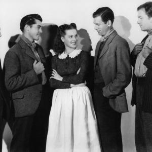 Still of Maureen O'Hara, Richard Fraser, Patric Knowles, John Loder, James Monks and Evan S. Evans in How Green Was My Valley (1941)