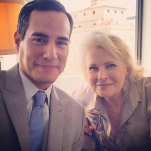 On set with the legendary Candice Bergen