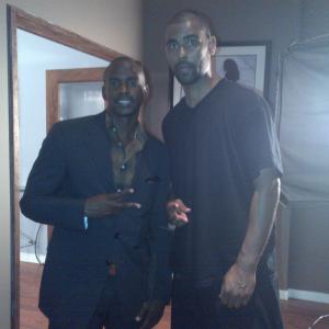 On set of Forbidden Woman with Keith Robinson
