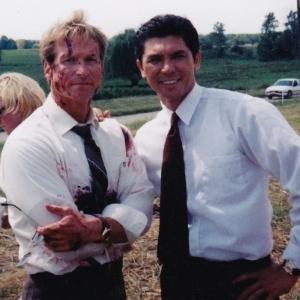 Jefferson Moore Lou Diamond Phillips on set of A Better Way to Die 2000